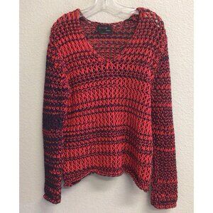 Aritizia Babaton Sweater Thick Chunky Knit Red Blue Women’s Size Medium